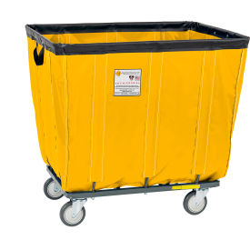 Antimicrobial Vinyl Basket Truck, 2 Rigid 2 Swivel Casters, 18 Bushel Cap., Yellow