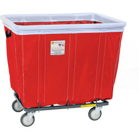 Antimicrobial Vinyl Basket Truck w/ Bumper, 20 Bushel Capacity, Red