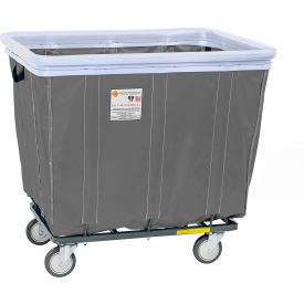 Antimicrobial Vinyl Basket Truck w/ Bumper, 20 Bushel Capacity, Gray