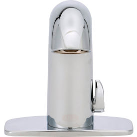 Aqua-Fit Serio Single Faucet with Valve, Spray Outlet, 4" Cover Plate, 0.5 GPM, Chrome