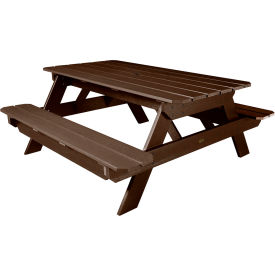Sequoia Professional National Rectangular Picnic Table, 29-13/16"H, Weathered Acorn