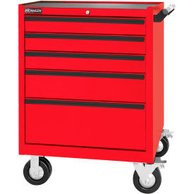 Maintenance Pro 5 Drawer Roller Cabinet, 29"W x 20"D x 40"H, Red
