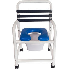 Deluxe Shower Commode Chair, Removable Soft Seat, 310 lb. Capacity