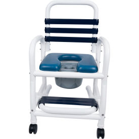 Deluxe Shower Commode Chair, Slideout Footrest, 310 lb. Capacity