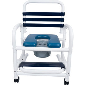 Deluxe Shower Commode Chair, Slideout Footrest, 385 lb. Capacity