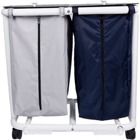 Deluxe New Era Patented Double Hamper, Small, Black/White