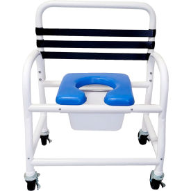 Deluxe Shower Commode Chair, Removable Soft Seat, 435 lb. Capacity