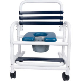 Deluxe Shower Commode Chair, Slideout Footrest, 435 lb. Capacity