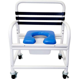 Deluxe Shower Commode Chair, Removable Soft Seat, 610 lb. Capacity