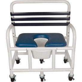 Deluxe Shower Commode Chair, Removable Soft Seat, 710 lb. Capacity