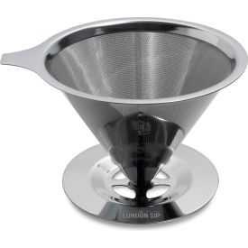 London Sip Coffee Dripper, 1-4 Cups, Stainless Steel, Black