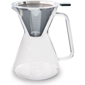 London Sip Glass Pour Over Carafe w/ Reusable Filter, 0.6 L