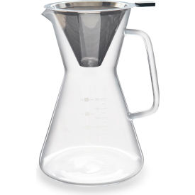 London Sip Glass Pour Over Carafe w/ Reusable Filter, 1.2 L