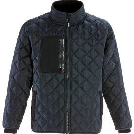 Men's Diamond Quilted Jacket, XL, Black