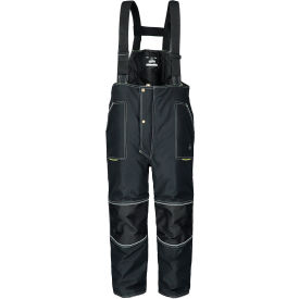 Men's Waterproof Low Insulated Bib Overalls, 3XL, Black