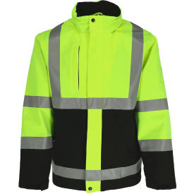 Men's HiVis 3-in-1 Rainwear Jacket, XL, Black/Lime