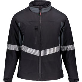 Men's Enhanced Visibility Softshell Insulated Jacket, Small, Black/Charcoal