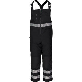 Men's Enhanced Visibility Softshell Insulated Bib Overalls, 3XL, Black