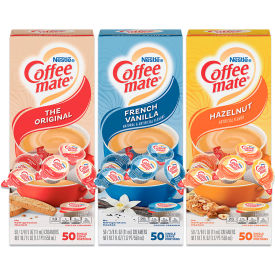 Coffee Creamer, French Vanilla/Hazelnut/Original, 0.38 oz Mini Cups, Pack of 150