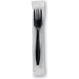 Individually Wrapped Fork, Polypropylene, Black, Pack of 1000