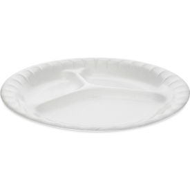 Placesetter Deluxe Plate w/ 3 Compartment, 8-7/8" Dia., White, Pack of 500