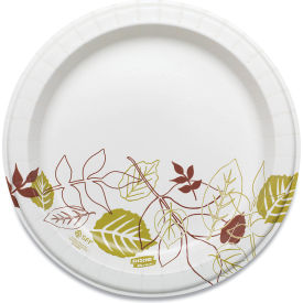 Pathways Paper Plates, 8-1/2" Dia., Green/Burgundy, Pack of 500