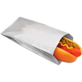 Foil Single Serve Bags, 3-1/2"W x 1-1/2"D x 8-1/2"H, Silver Pack of 1000