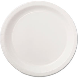 Coated Paper Dinnerware Plate, 9" Diameter, White, Pack of 500