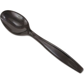 Individually Wrapped Heavyweight Teaspoons, Polypropylene, Black, Pack of 1000