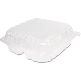 ClearPac Container with 3 Compartments, 9-3/8"L x 8-7/8"W x 3"H, Clear, Pack of 200