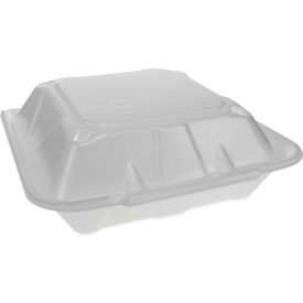 Container with 3 Compartment, 9-1/8"Lx9"Wx3-1/4"H, White, Pack of 150
