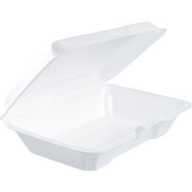 Foam Container, 9-5/16"L x 6-3/8"W x 2-5/8"H, White, Pack of 200