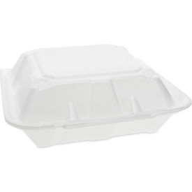 Vented Foam Container, 9-1/8"L x 9"W x 3-1/4"H, White, Pack of 150