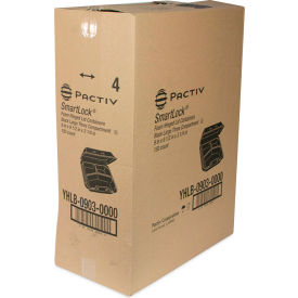 SmartLock Container w/ 3 Comp., 9-1/2"L x 9"W x 3-1/4"H, Black, Pack of 150