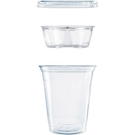 PET Cups w/ Single Compartment Insert, 12 oz, Clear, Pack of 500