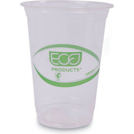 GreenStripe Renewable & Compostable Cold Drink Cups, 16 oz, Clear, Pack of 1000