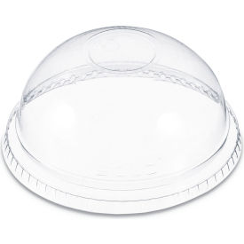 No-Hole Dome Plastic Lid, Fits 9-22 oz Cups, Clear, Pack of 1000