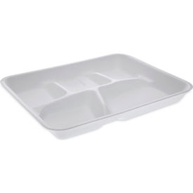 Foam School Tray w/ 5 Compartment, White, Pack of 500