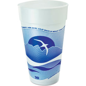 Horizon Hot/Cold Foam Drink Cups, 20 oz, Blueberry/White, Pack of 500