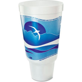 Horizon Hot/Cold Foam Drink Cups, 44 oz, Ocean Blue/White, Pack of 300