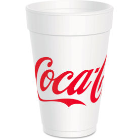 Foam Drink Cups, 16 oz, White/Red, Pack of 1000