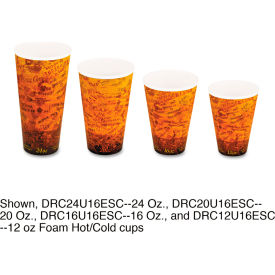 Fusion Escape Hot/Cold Foam Drink Cups, 20 oz, Brown/Black, Pack of 500