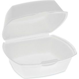 Foam Container, 5-1/8"L x 5-1/8"W x 2-1/2"H, White, Pack of 500