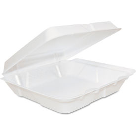 Foam Container, 8"Lx 8"W x 2-1/4"H, White, Pack of 200