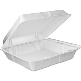 Vented Foam Container, 9-3/8"L x 9"W x 3"H, White, Pack of 200