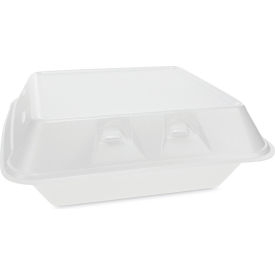 SmartLock Container w/ 3 Comp., 9-1/4"L x 9"W x 3-1/4"H, White, Pack of 150