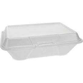 Foam Container, 9-3/16"L x 6-1/2"W x 2-3/4"H, White, Pack of 150