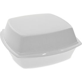 Foam Food Container, 6-3/8"L x 6-3/8"W x 3"H, White, Pack of 500