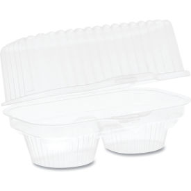 ClearView Bakery Cupcake Container, 2 Compartment, 6-3/4"L x 4"W x 4"H, Pack of 100
