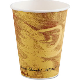 Printed Polycoated Paper Hot Drink Cups, 8 oz, Brown, Pack of 1000
